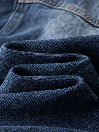 Sobrecamisa utilitária de jeans lavado xadrez contrastante