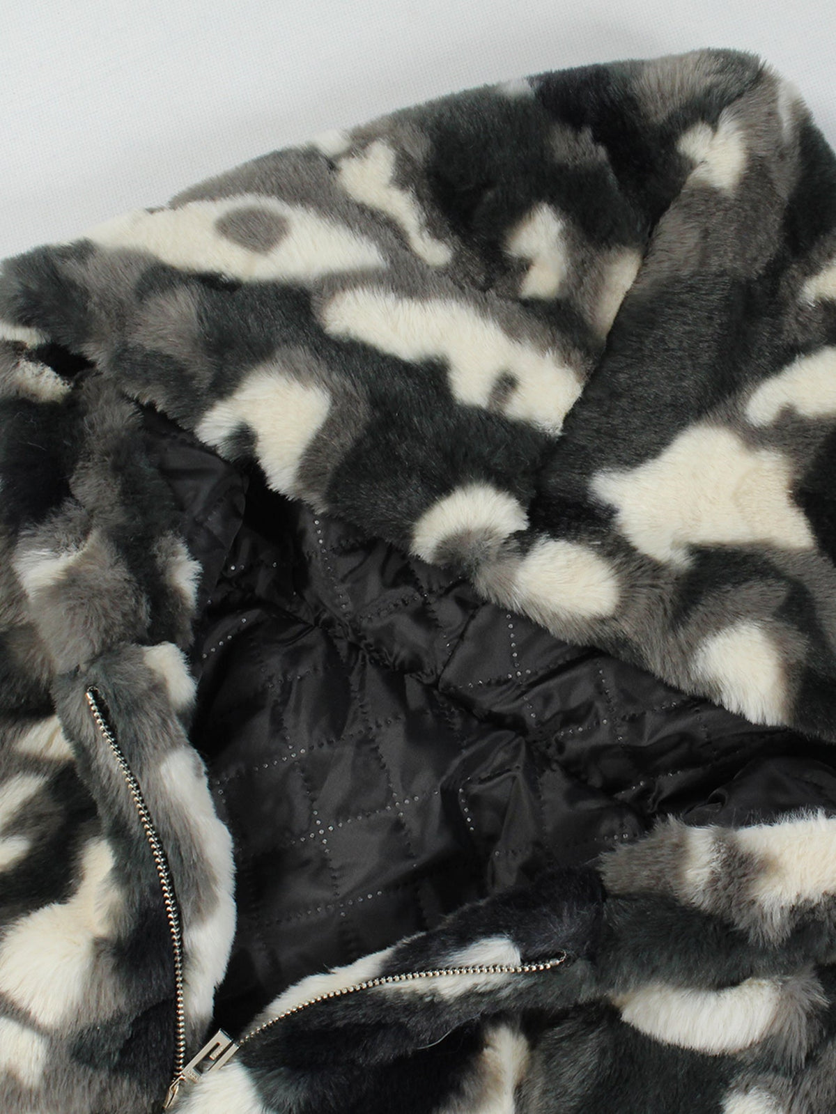 Camo Faux Fur Hooded Gilet