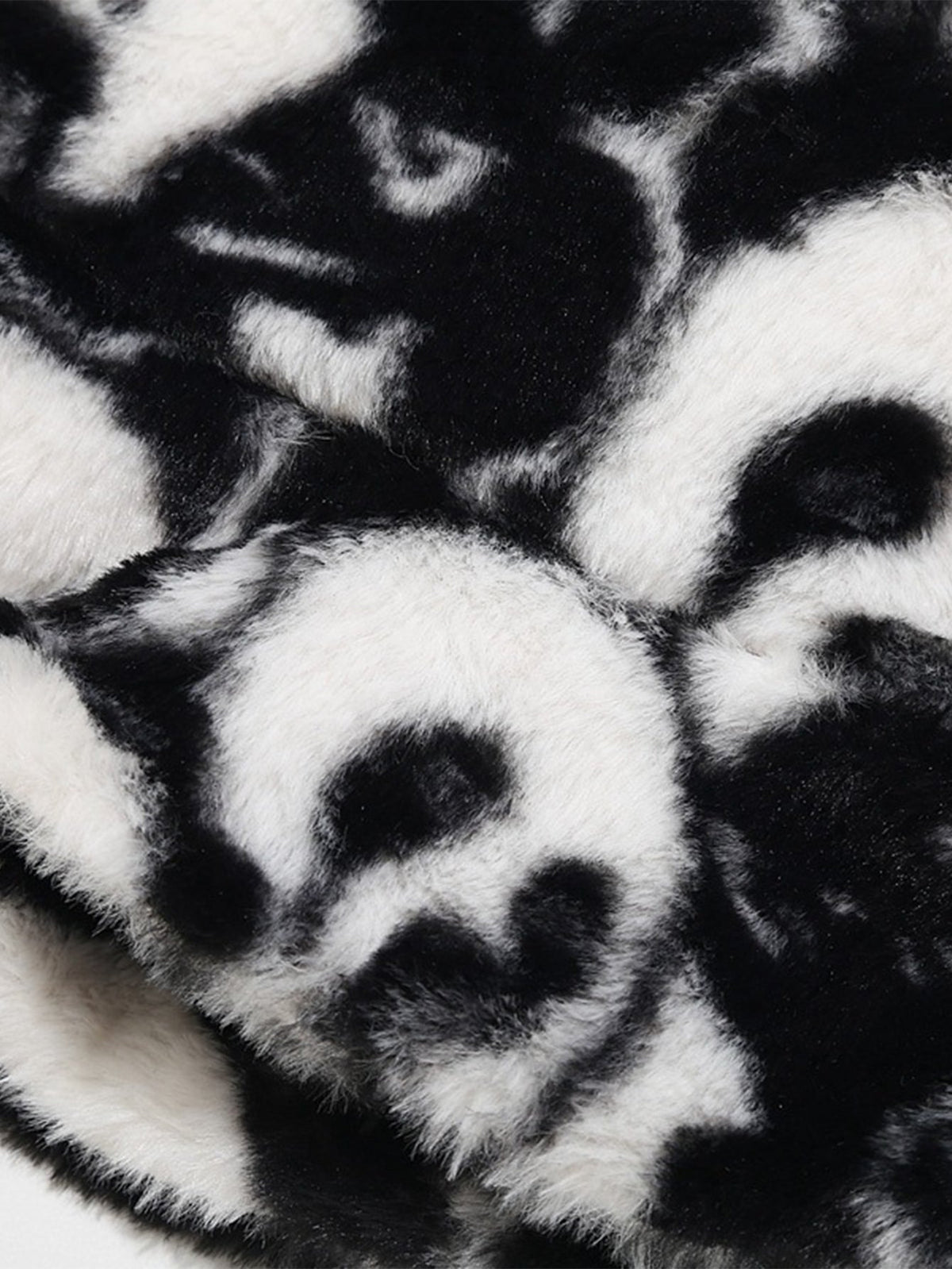 Panda Print Faux Fur Winter Bucket Hat