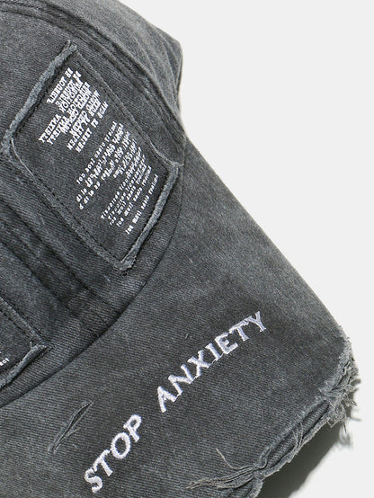Embroidered Patch Washed Distressed Baseball Cap