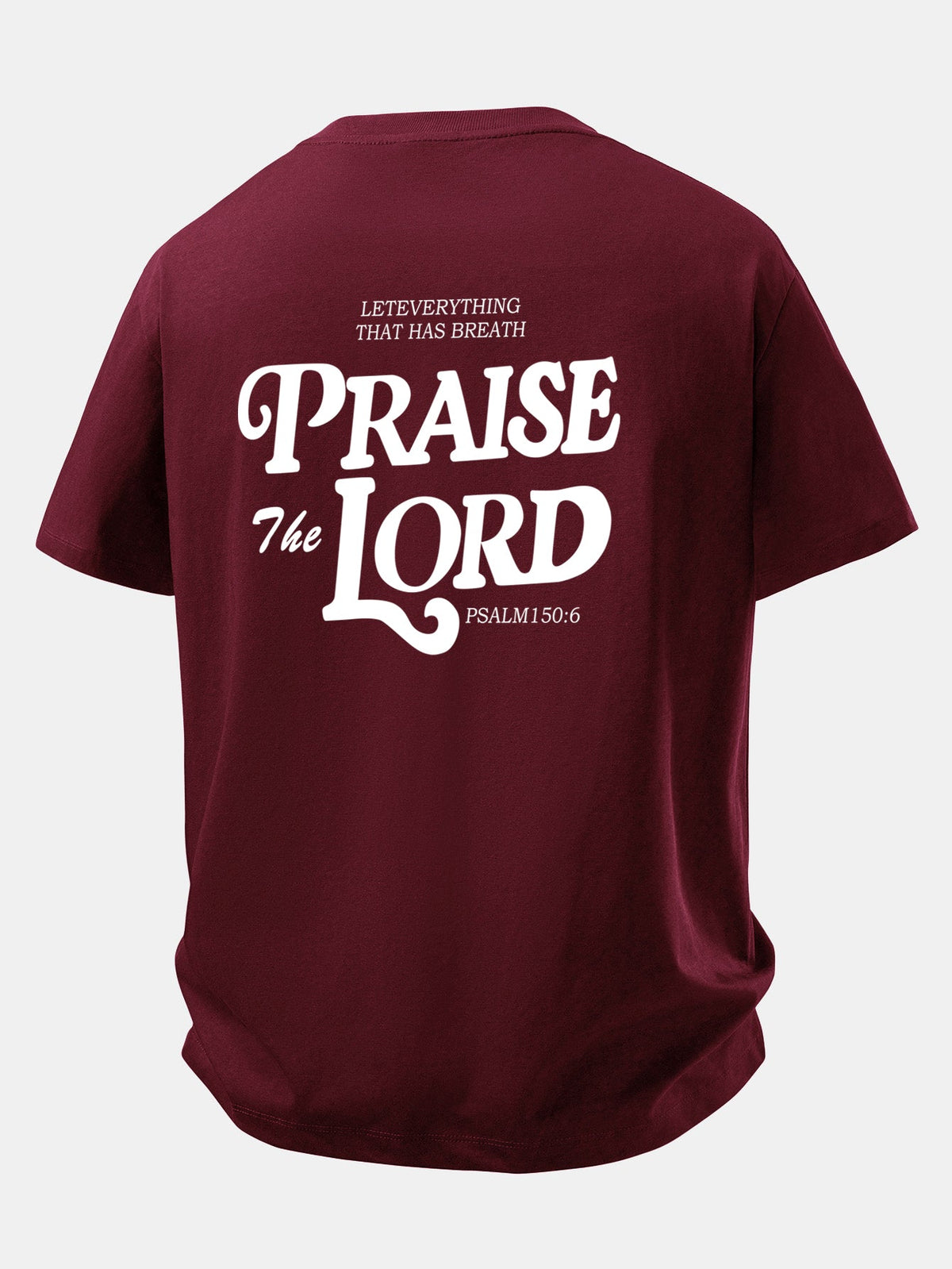 Camiseta de Algodão com Estampa Praise The Lord e Caimento Relaxado