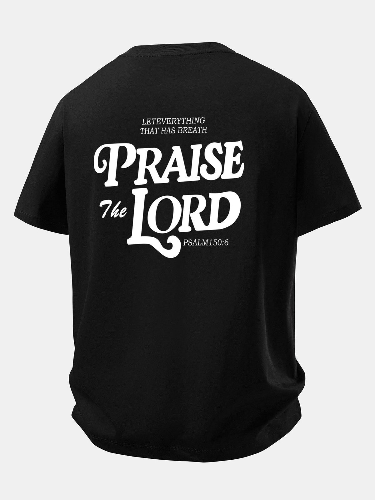 Camiseta de Algodão com Estampa Praise The Lord e Caimento Relaxado