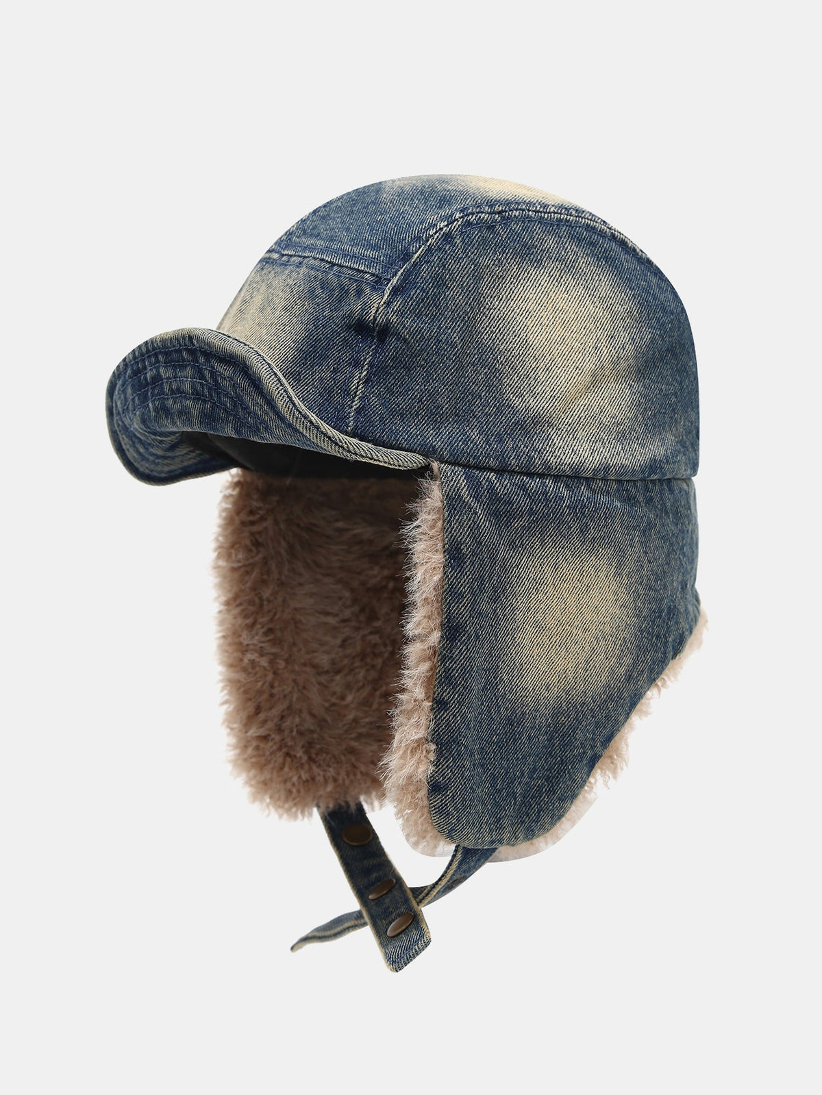 Washed Denim Wool-Lined Hunter Hat