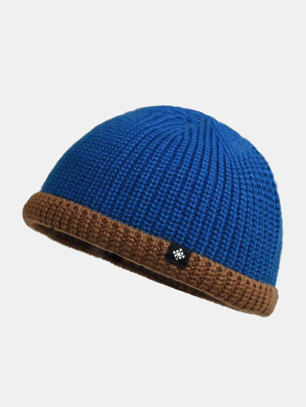 Colour Block Knit Cuffed Skull Cap Beanie