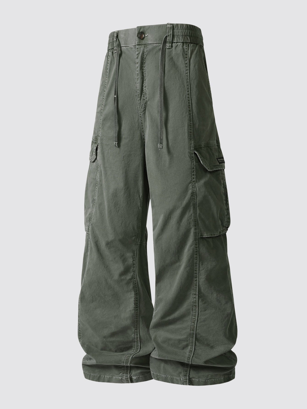 Vintage Washed Wide Leg Cargo Trousers