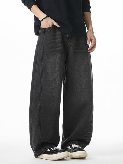 Washed Barrel Leg Jeans
