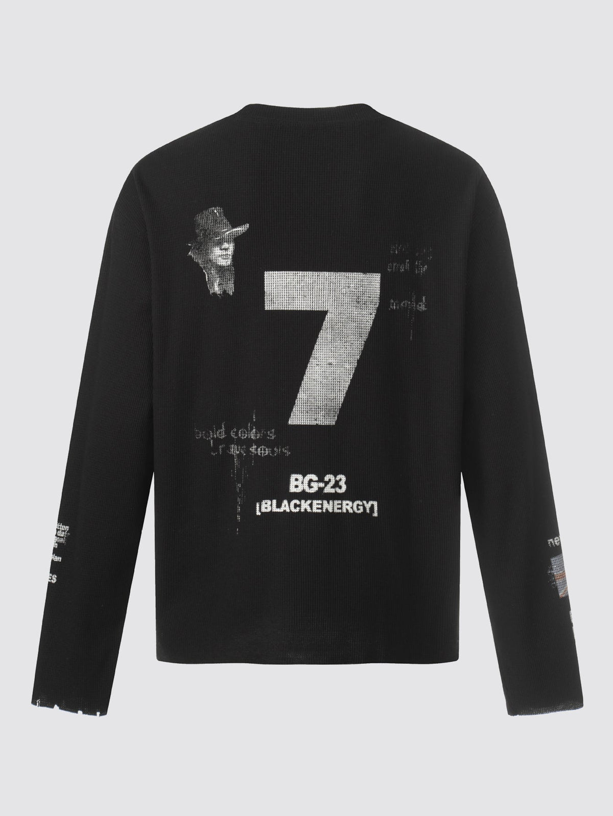 Vintage Union Jack Print Waffle Long Sleeve T-Shirt