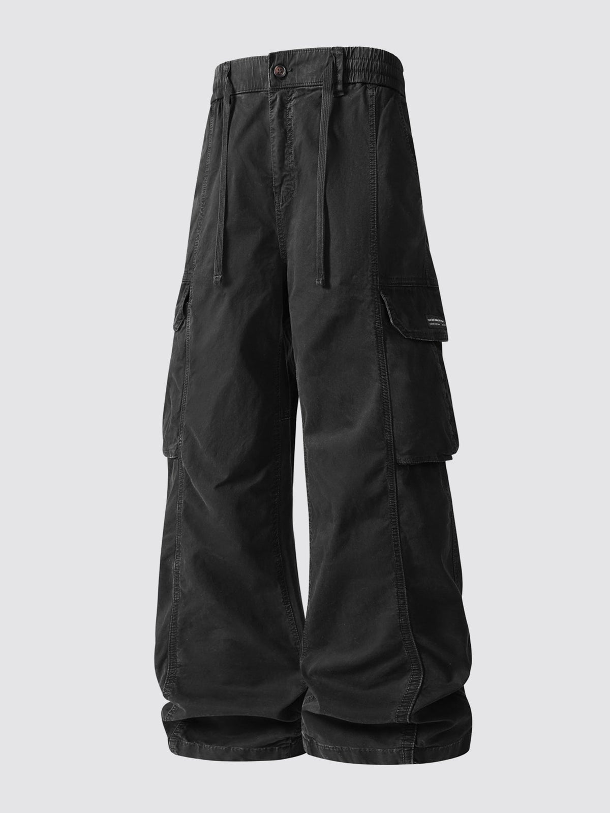 Vintage Washed Wide Leg Cargo Trousers