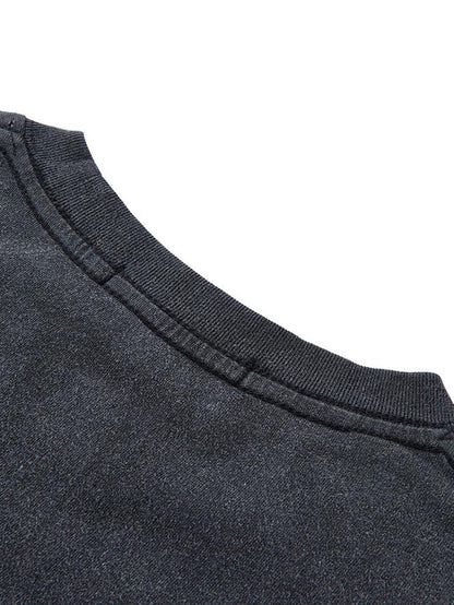 Vintage Washed Star Print Long Sleeve T-Shirt