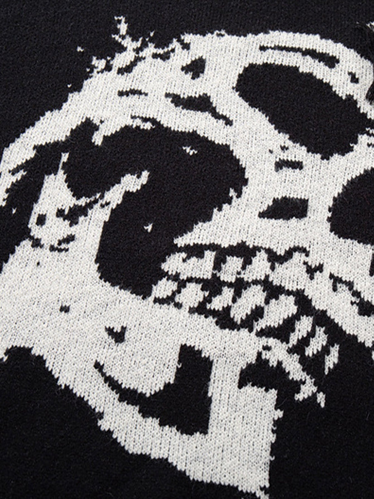 Distressed Skull Graphic Knit Jumper