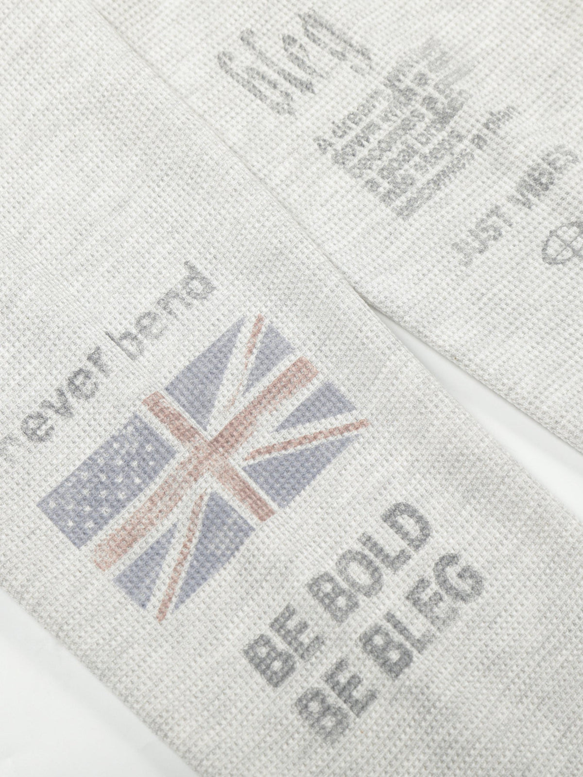 Vintage Union Jack Print Waffle Long Sleeve T-Shirt