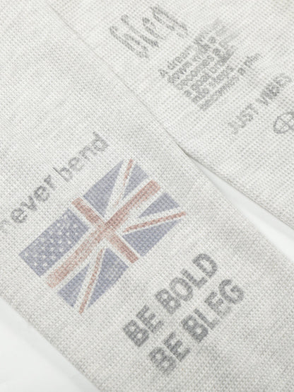 Vintage Union Jack Print Waffle Long Sleeve T-Shirt