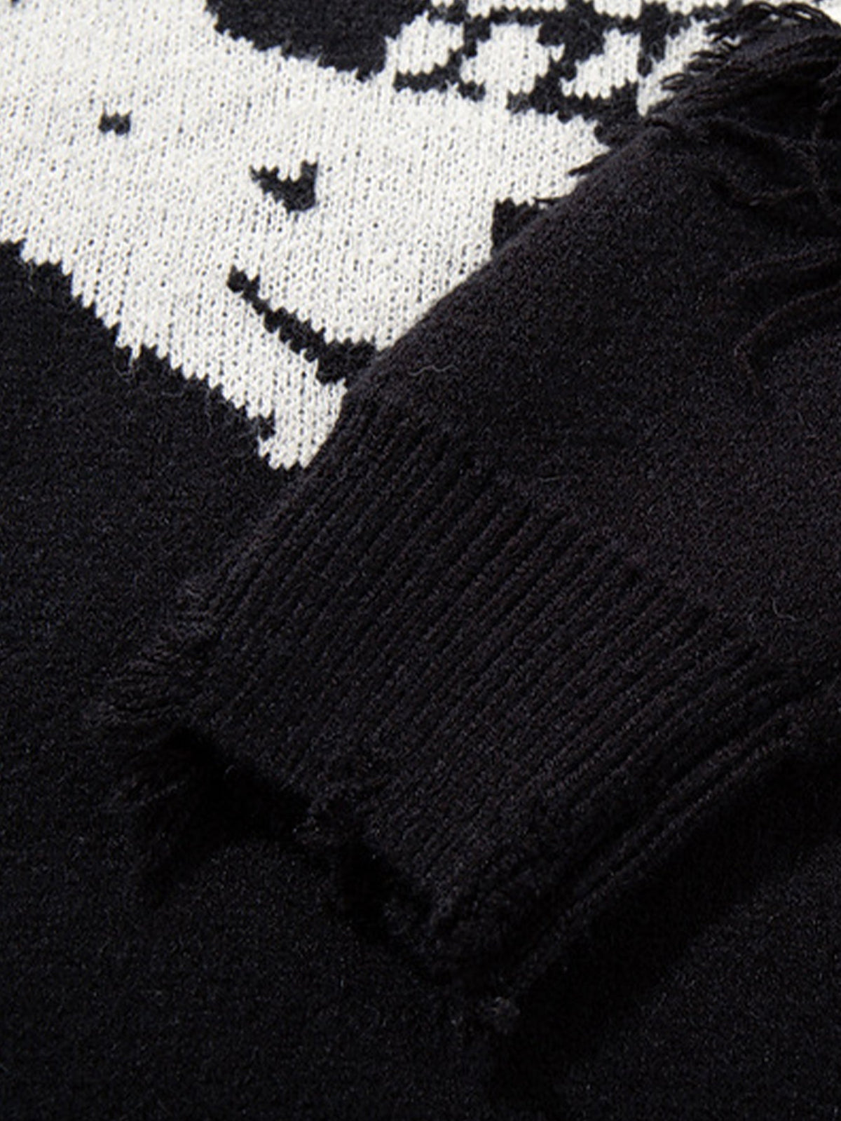 Distressed Skull Graphic Knit Jumper