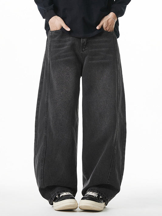 Washed Barrel Leg Jeans