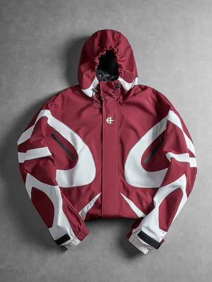 Colour Block Hooded Windbreaker Jacket