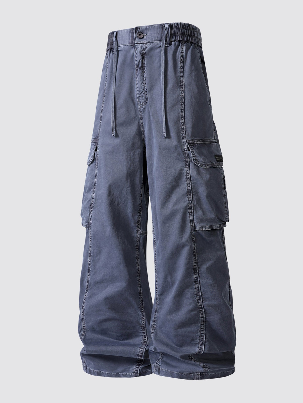 Vintage Washed Wide Leg Cargo Trousers