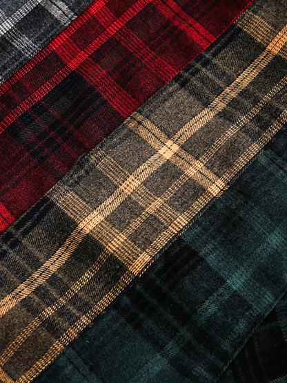 Patchwork Plaid Long Sleeve Shirt