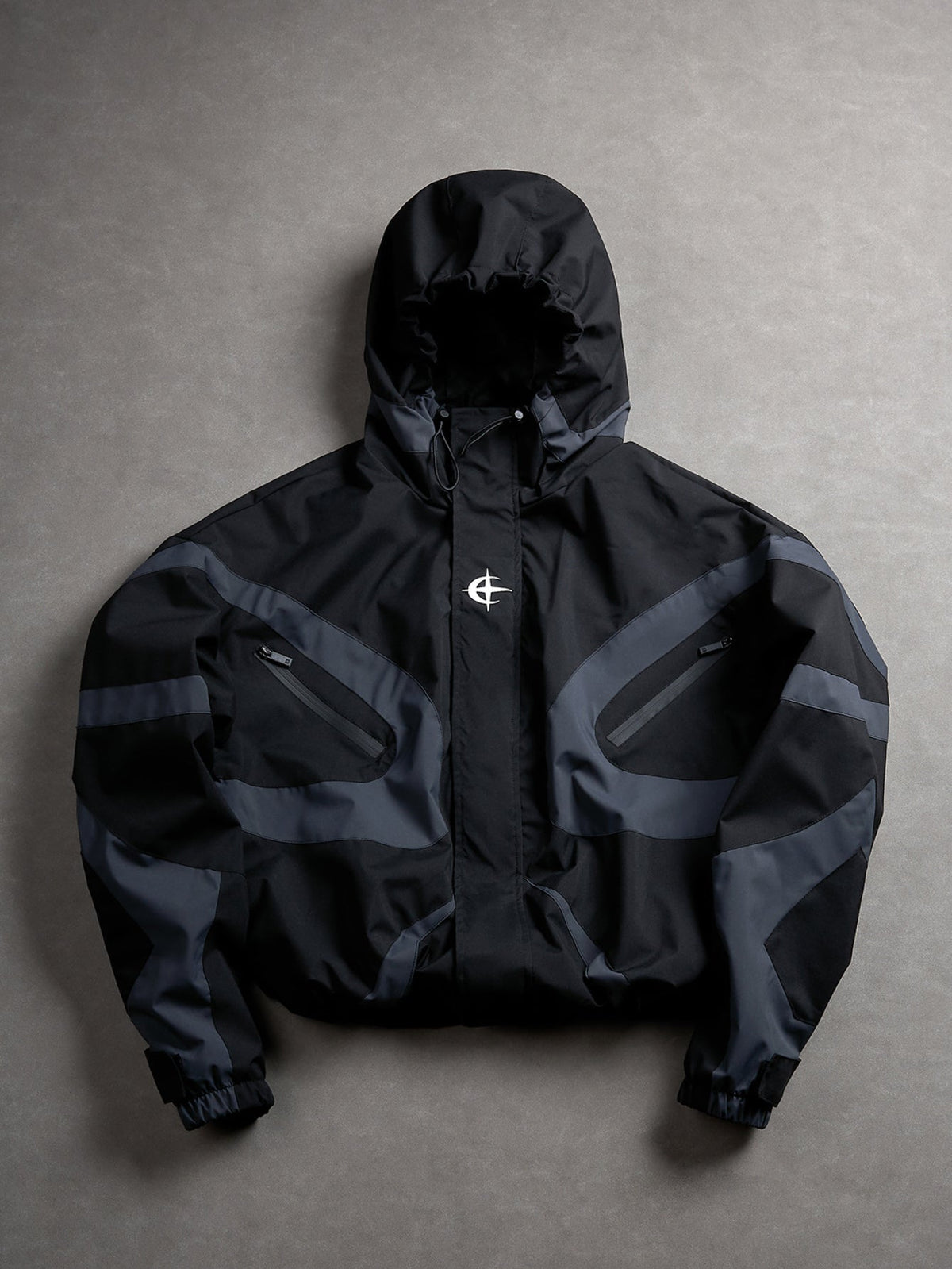 Colour Block Hooded Windbreaker Jacket