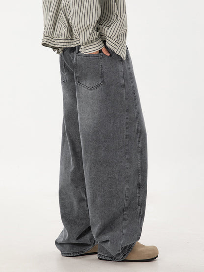 Washed Barrel Leg Jeans