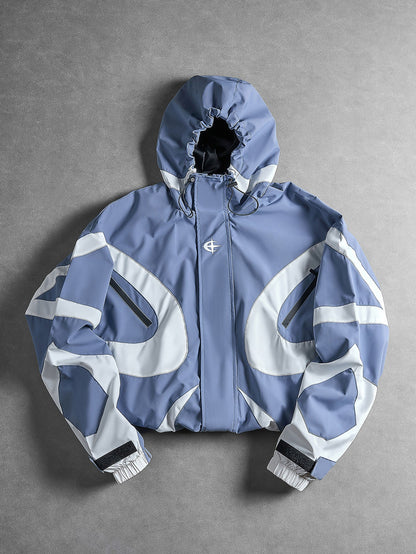 Colour Block Hooded Windbreaker Jacket