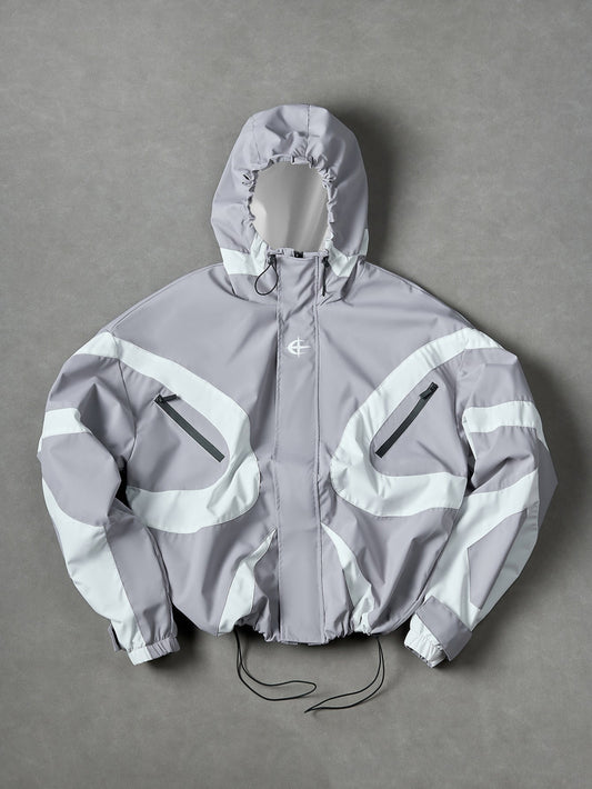 Colour Block Hooded Windbreaker Jacket