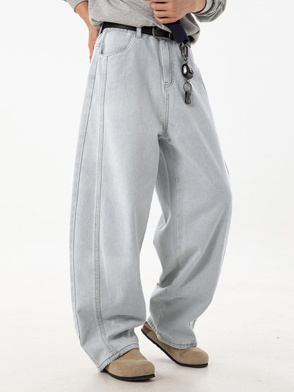 Washed Barrel Leg Jeans