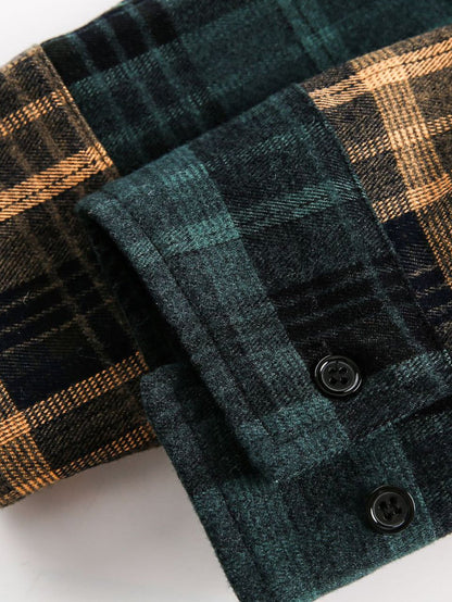 Patchwork Plaid Long Sleeve Shirt