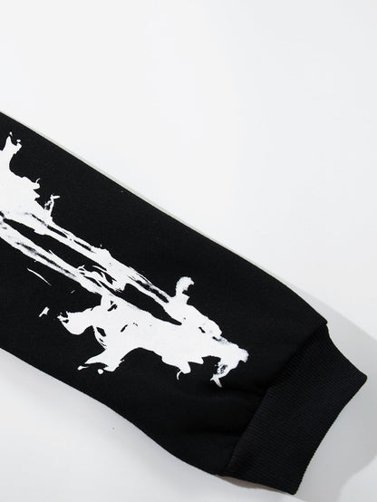 Washed Skeleton Print Hoodie