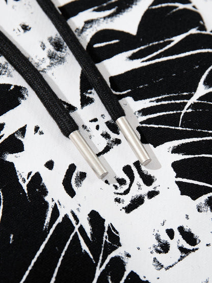 Washed Skeleton Print Hoodie