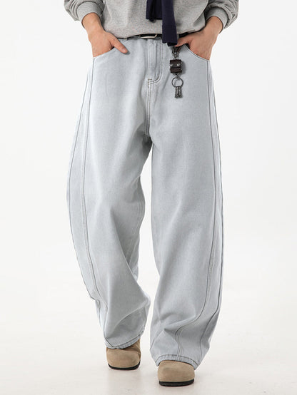 Washed Barrel Leg Jeans