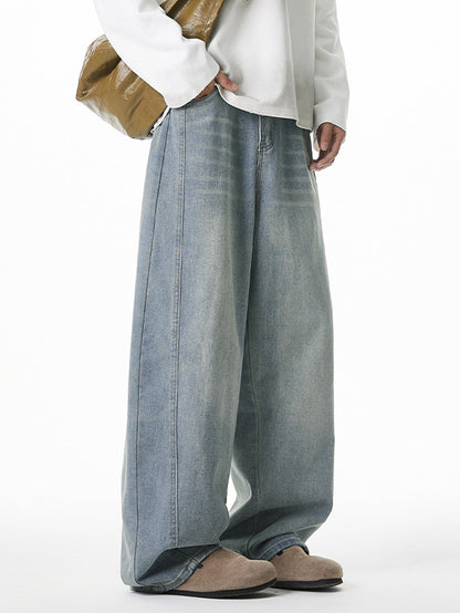 Washed Barrel Leg Jeans