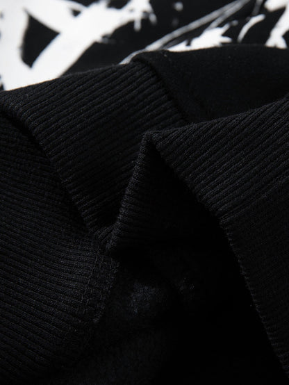 Washed Skeleton Print Hoodie
