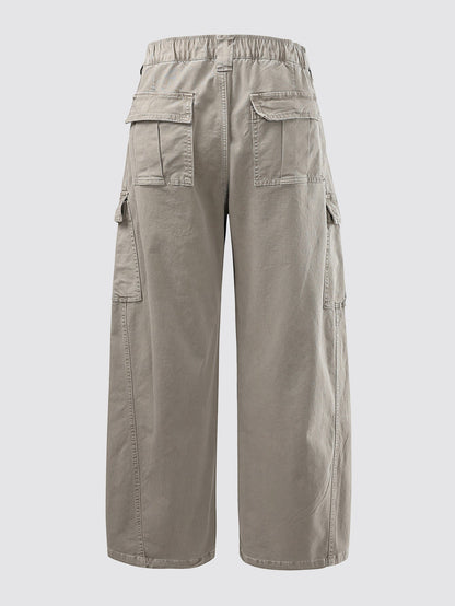 Vintage Washed Barrel Leg Cargo Trousers