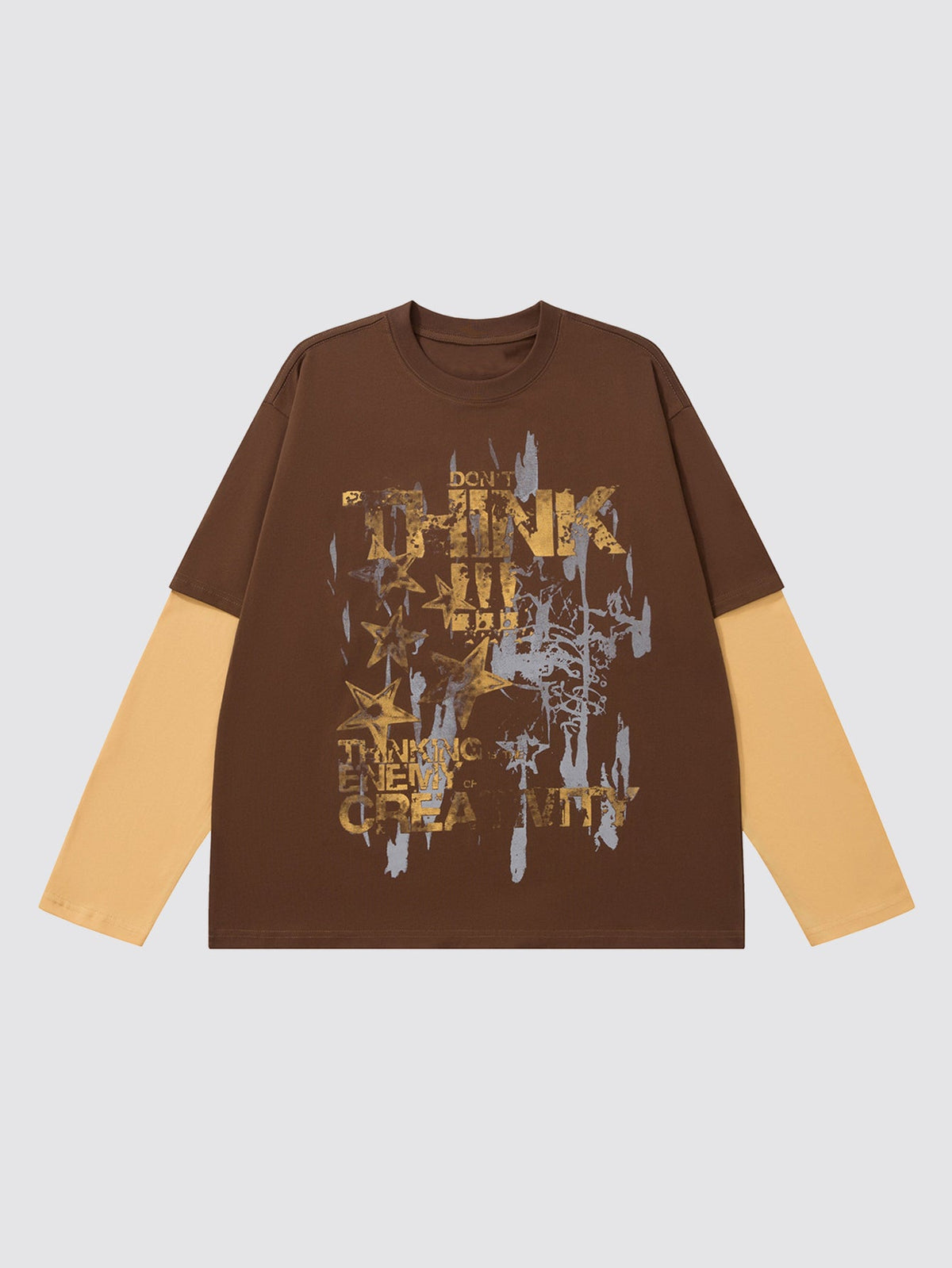 Vintage Layered Print Long Sleeve T-Shirt