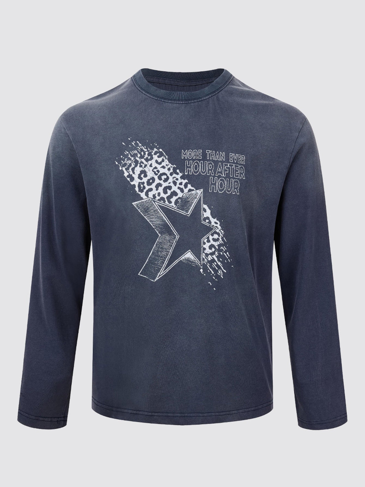 Vintage Washed Star Print Long Sleeve T-Shirt