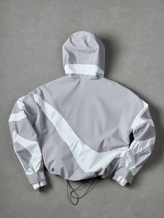 Colour Block Hooded Windbreaker Jacket