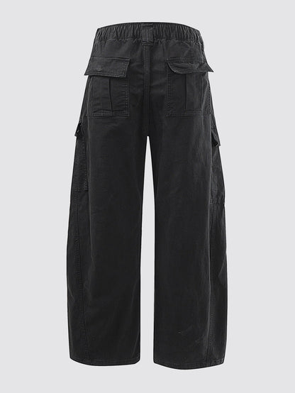 Vintage Washed Barrel Leg Cargo Trousers