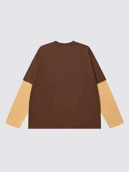 Vintage Layered Print Long Sleeve T-Shirt