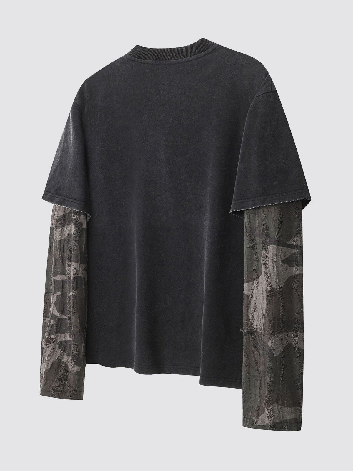 Vintage Washed Layered Camo Print T-Shirt