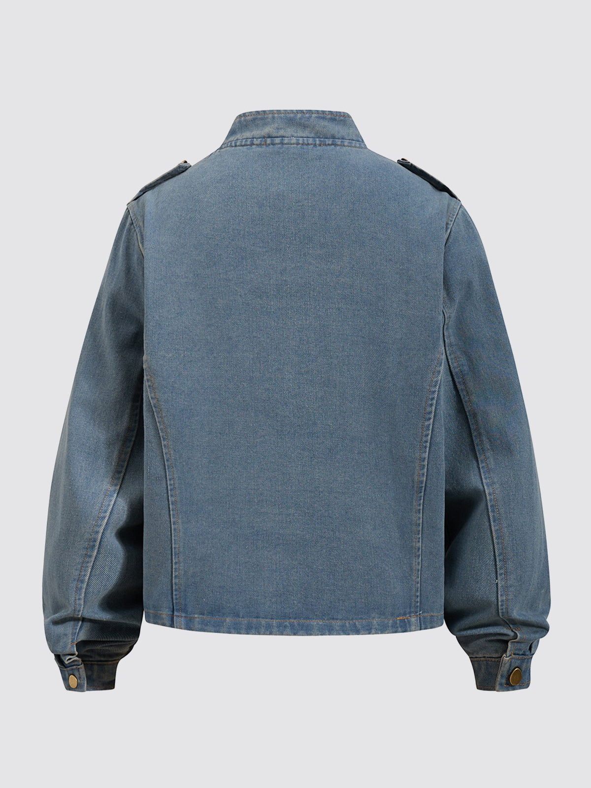 Washed Military Denim Jacket