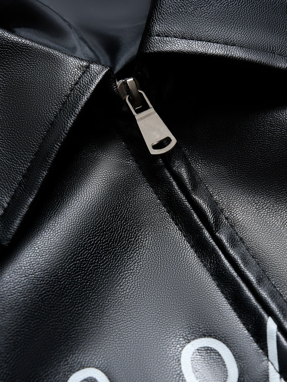 Chicago Graphic Faux Leather Zip Jacket