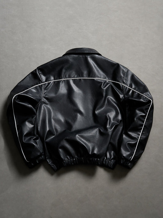 Chicago Graphic Faux Leather Zip Jacket
