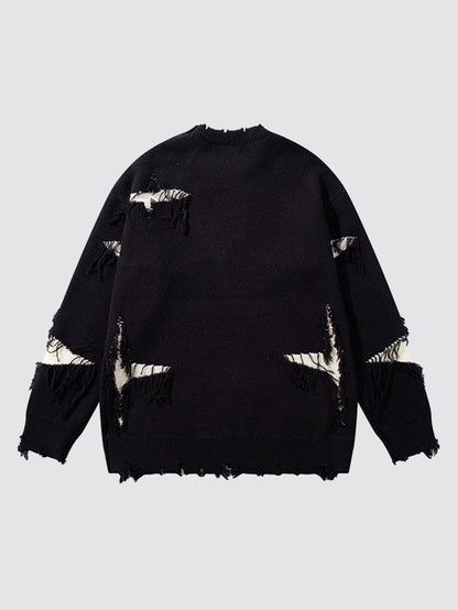 Distressed Skull Graphic Knit Jumper