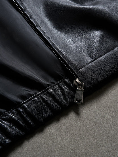 Chicago Graphic Faux Leather Zip Jacket