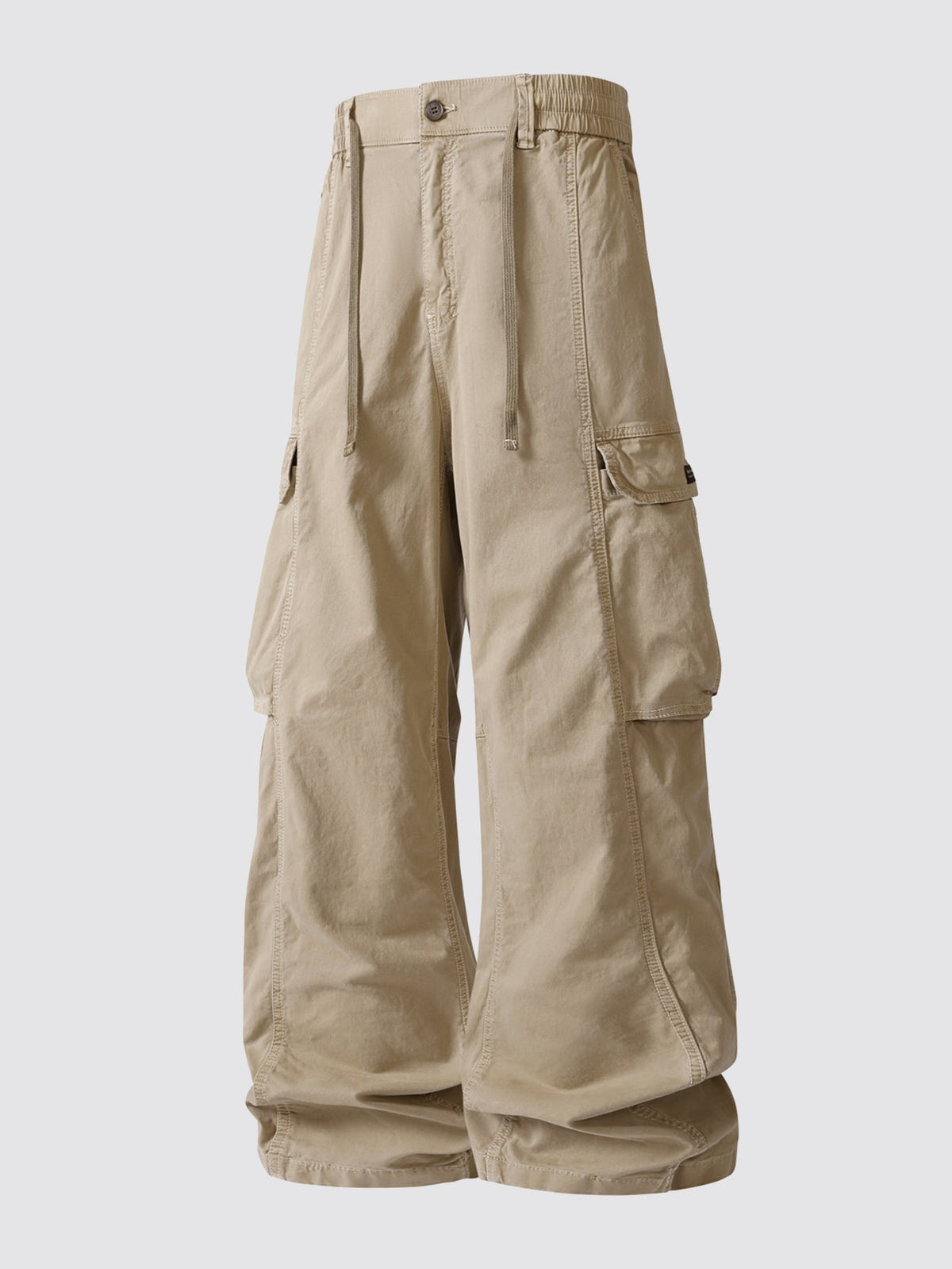 Vintage Washed Wide Leg Cargo Trousers