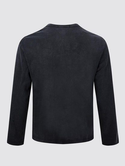 Vintage Washed Star Print Long Sleeve T-Shirt