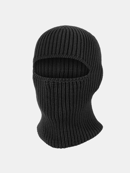 2-in-1 Convertible Ribbed Knit Balaclava Beanie