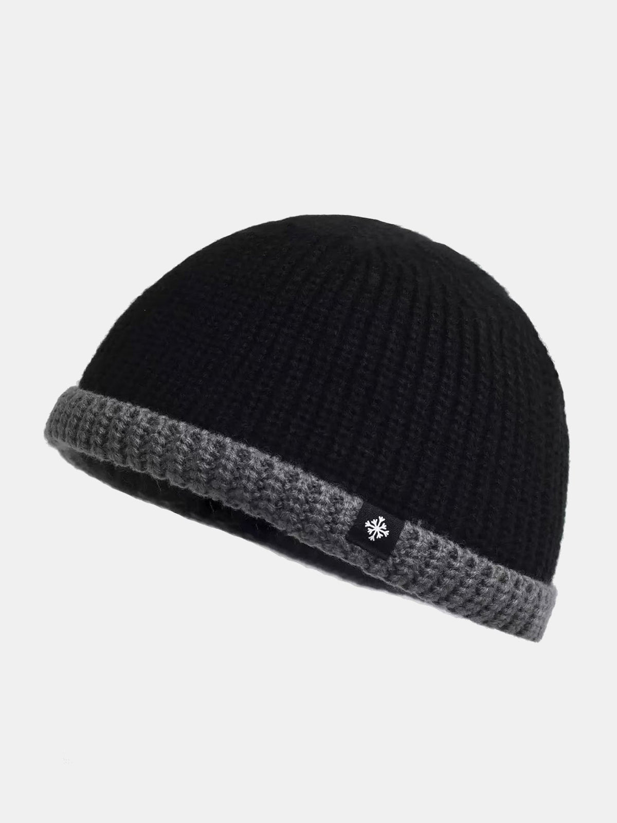 Colour Block Knit Cuffed Skull Cap Beanie
