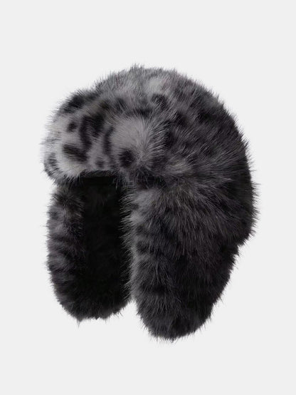 Printed Faux Fur Windproof Trapper Hat