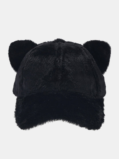 Fluffy Plush Cat Ear Baseball Cap